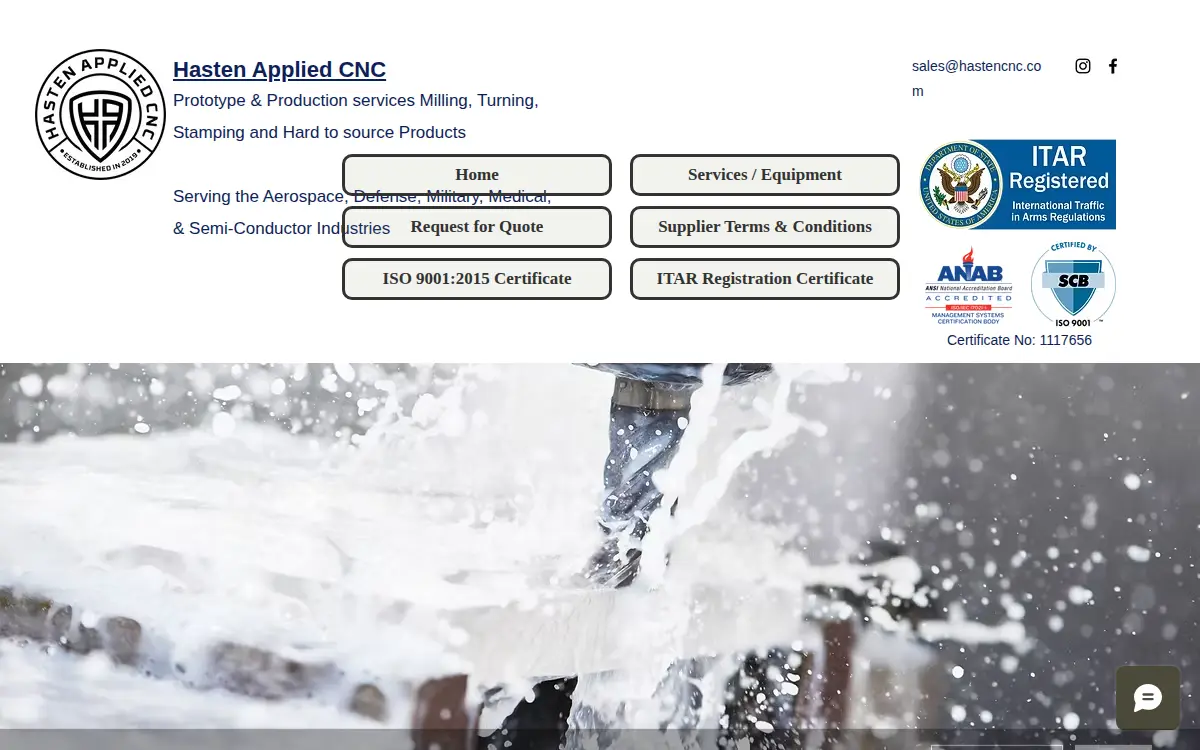 Homepage of Hasten Applied Cnc LLC