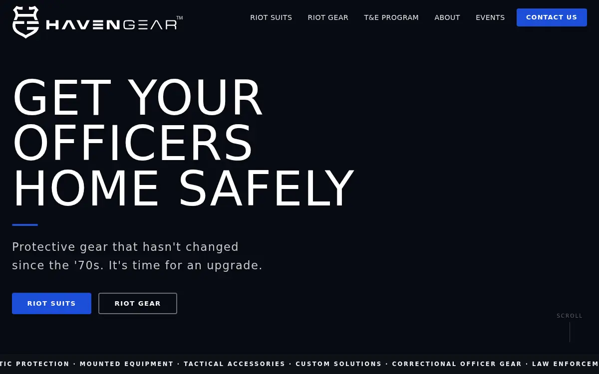 Homepage of Haven Gear LLC