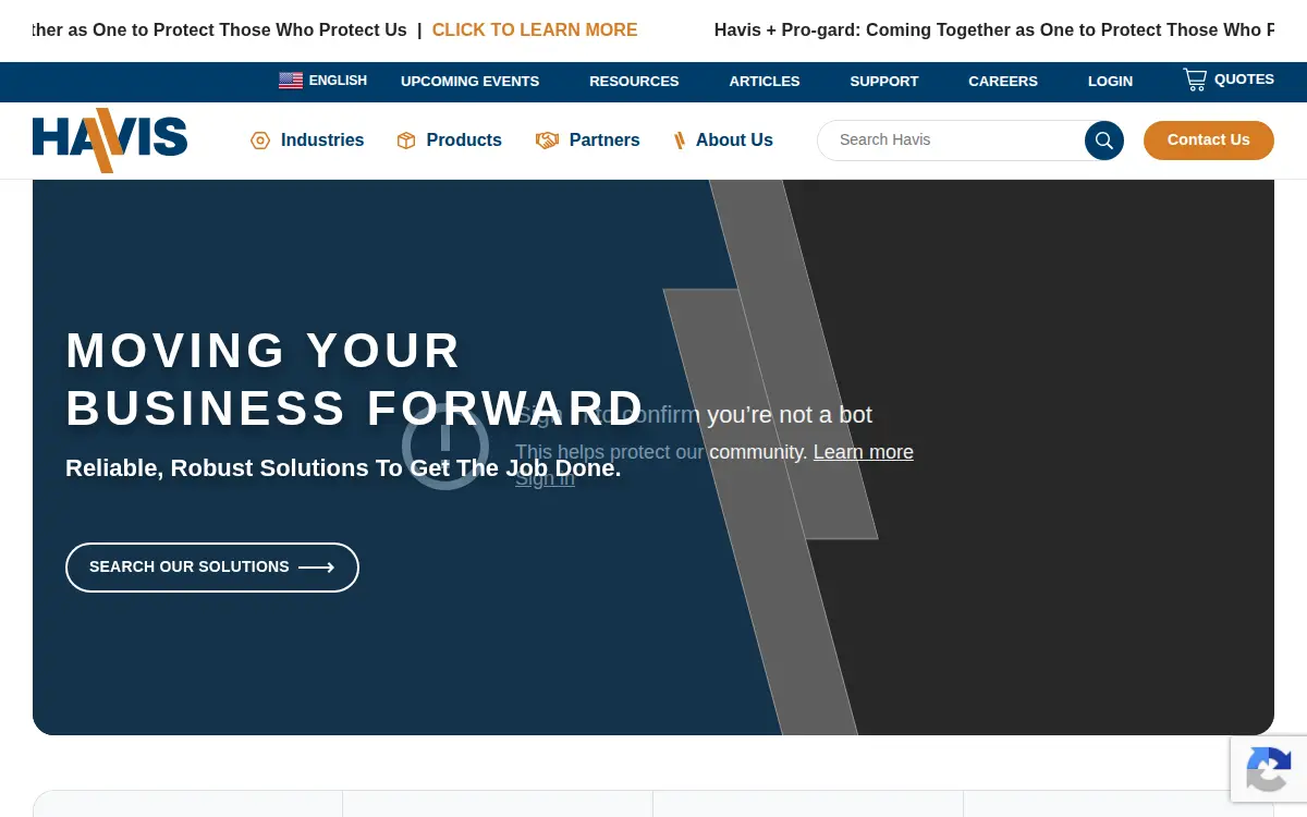 Homepage of Havis, INC.