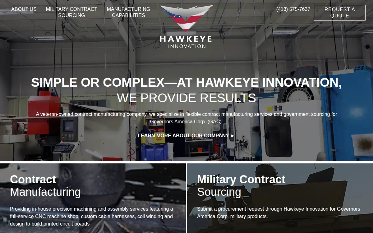 Homepage of Hawkeye Innovation LLC