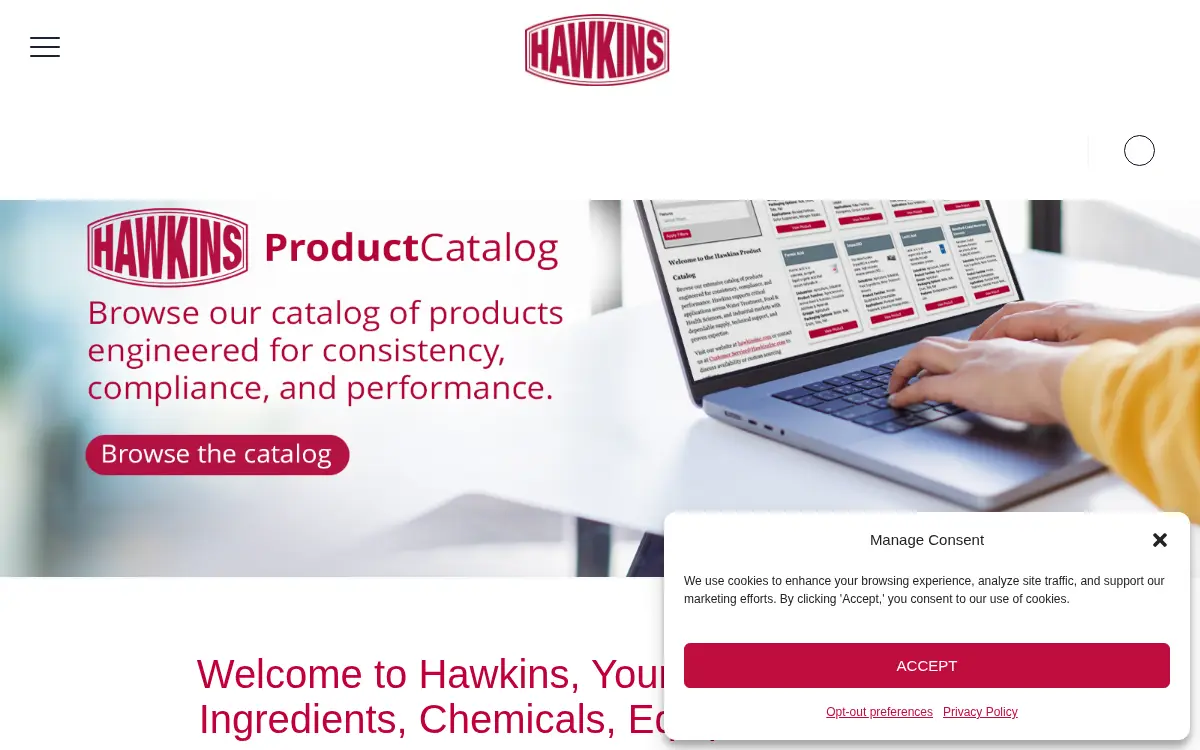 Homepage of Hawkins, INC.