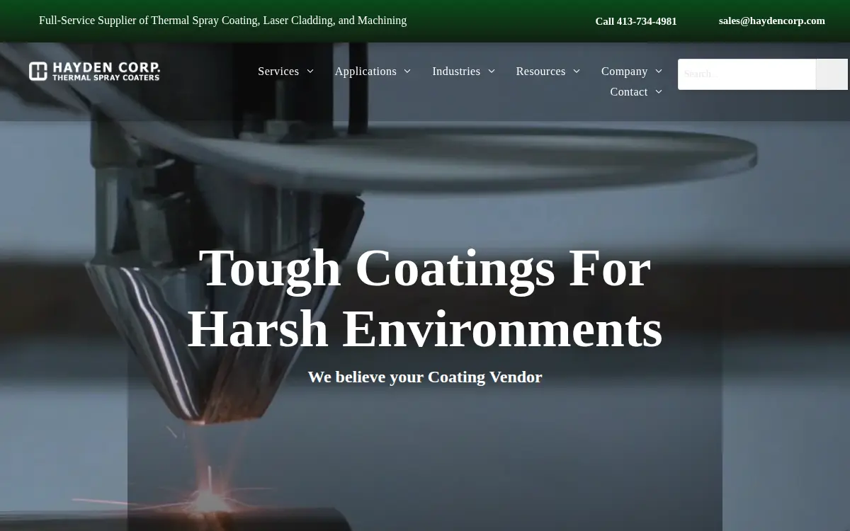 Homepage of Hayden CORP