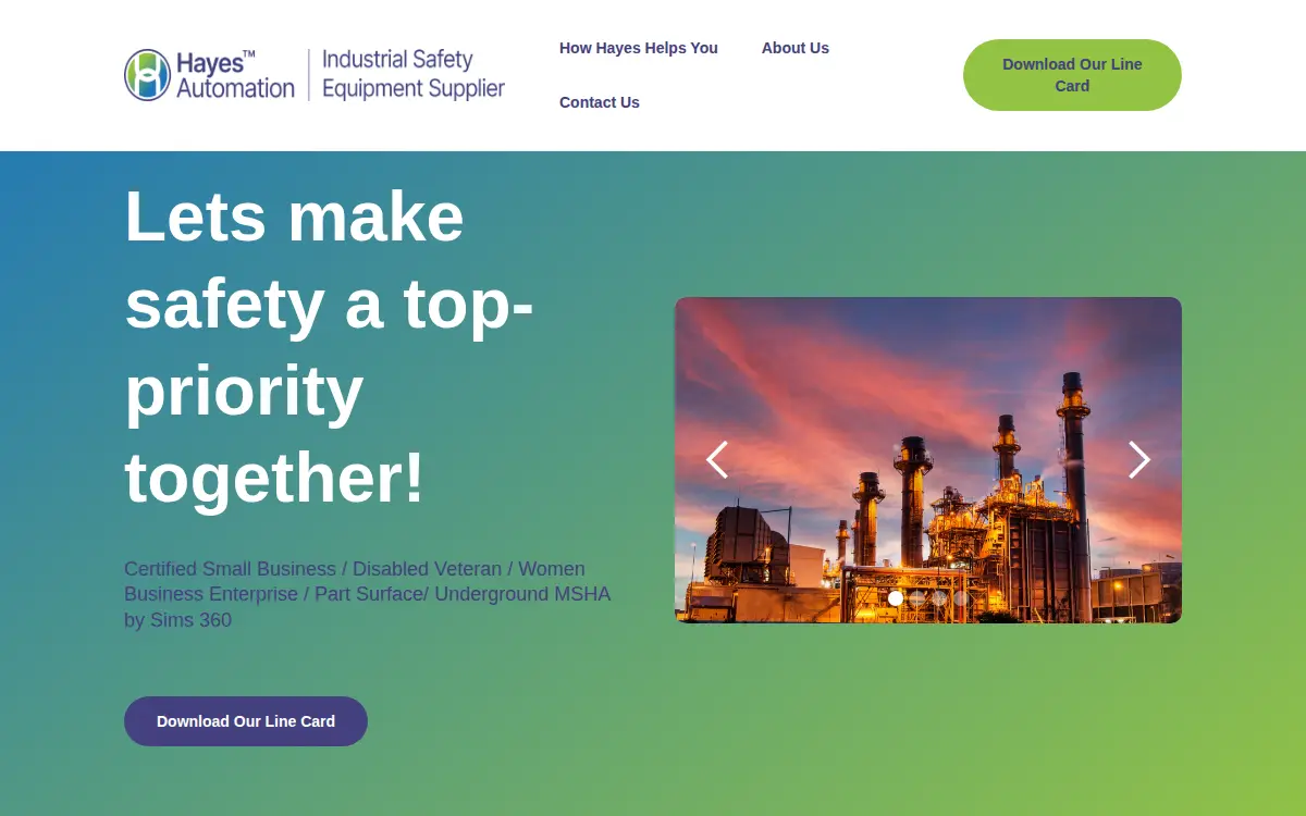 Homepage of Hayes Automation, INC.