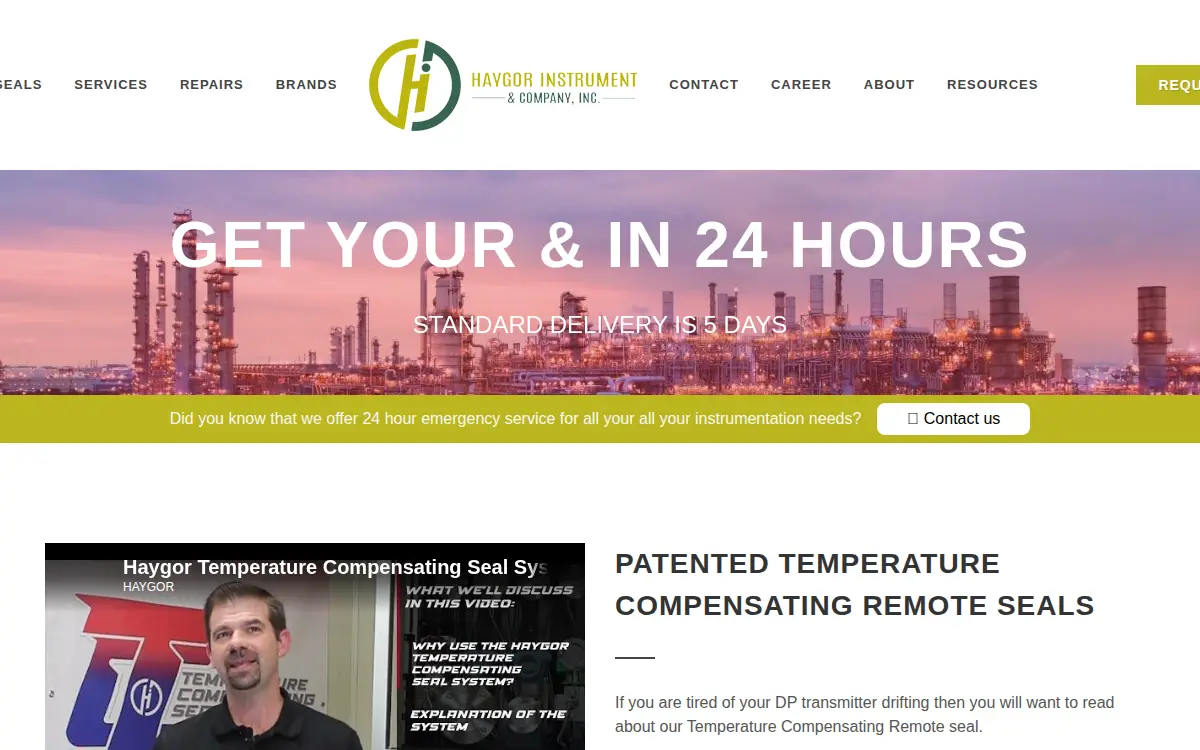 Homepage of Haygor Instrument and Company, INC.