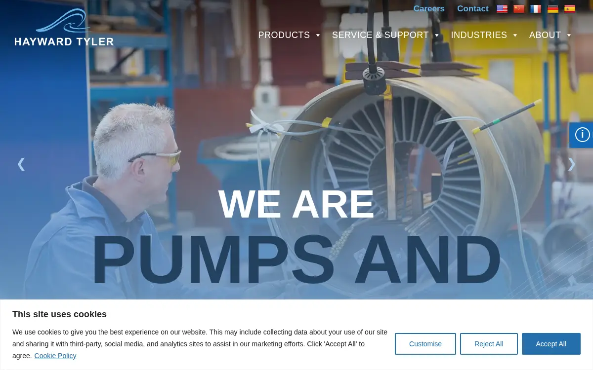 Homepage of Hayward Tyler, INC