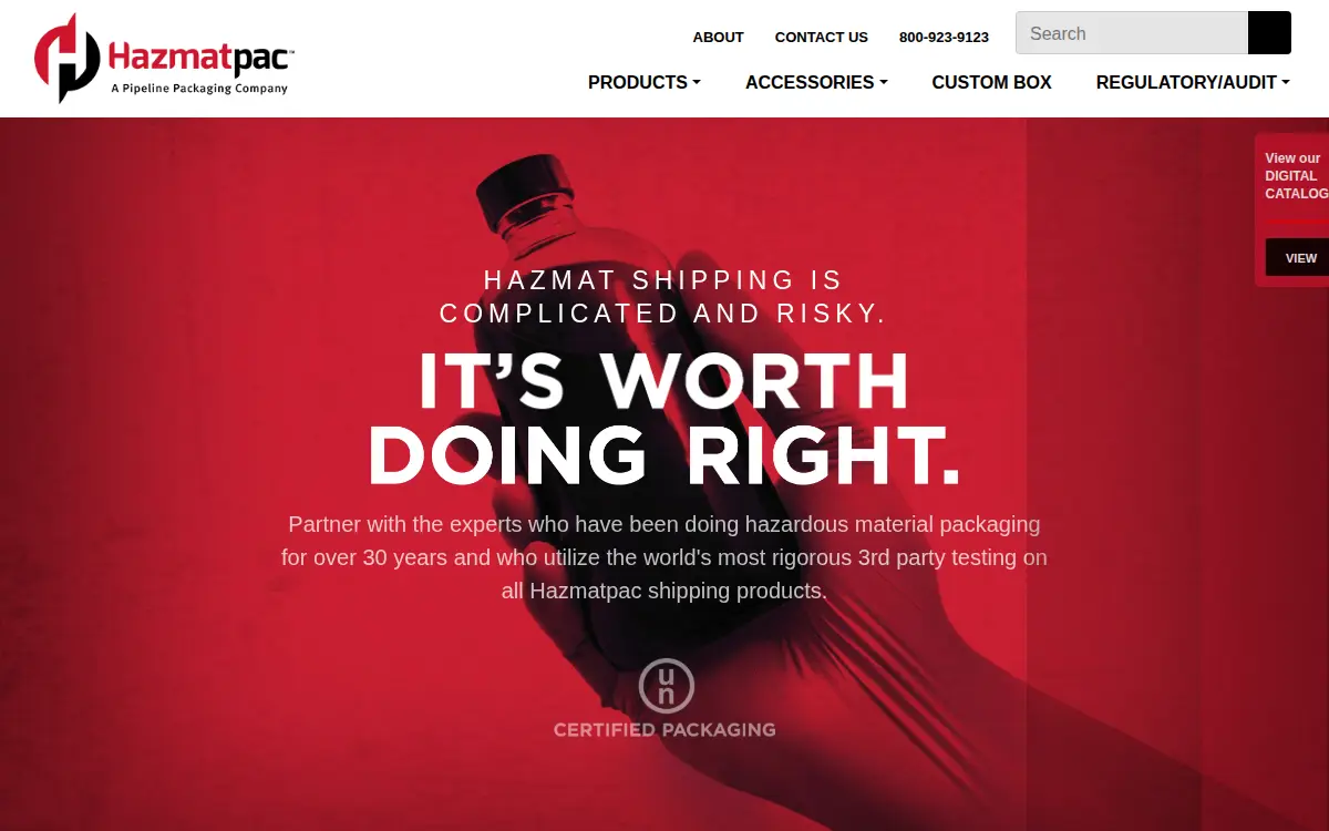 Homepage of Hazmatpac, INC