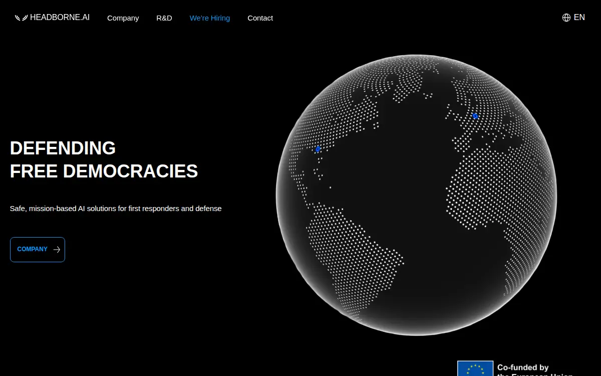 Homepage of Headborne.ai, INC.