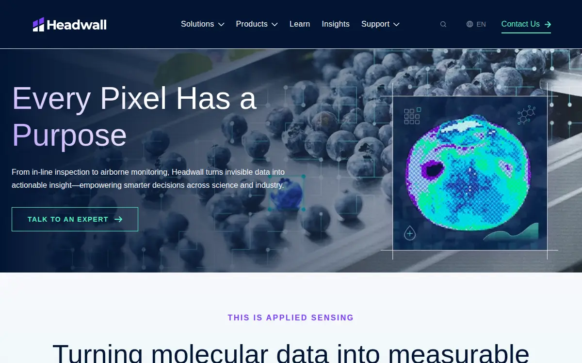 Homepage of Headwall Photonics INC