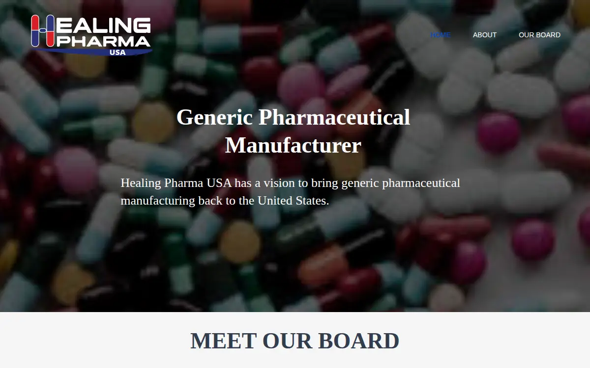 Homepage of Healing Pharma USA LLC