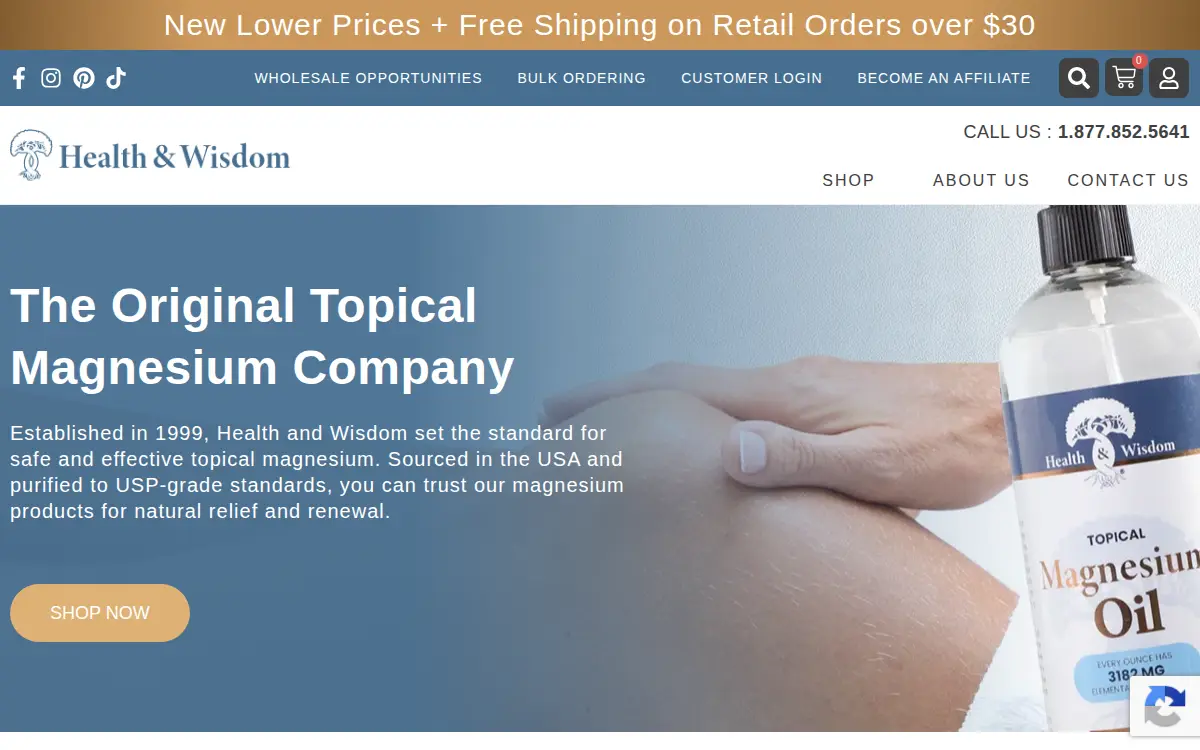 Homepage of Health and Wisdom INC.