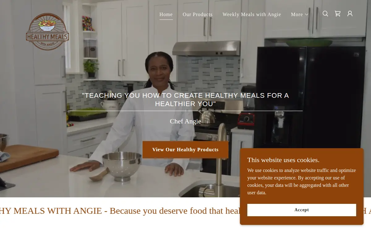Homepage of Healthy Meals With Angie LLC