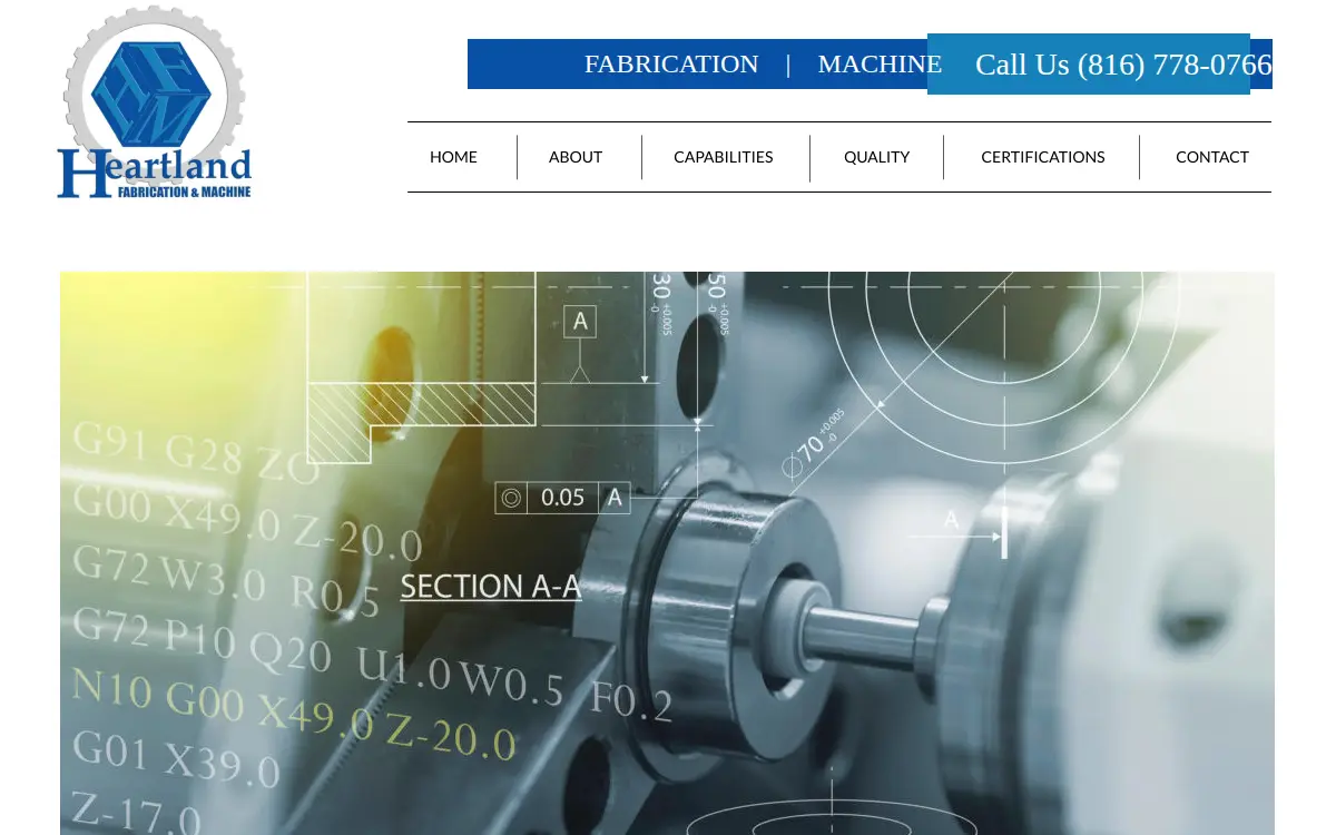 Homepage of Heartland Fabrication & Machine, INC