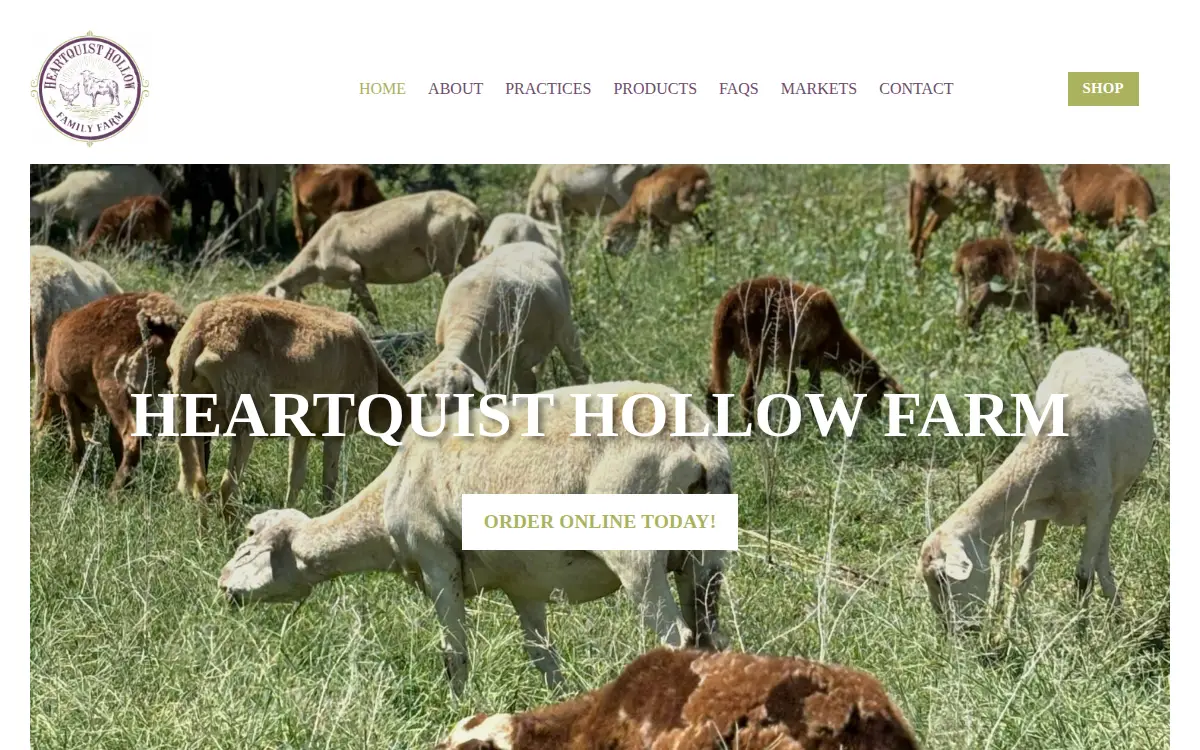 Homepage of Heartquist Hollow Farm