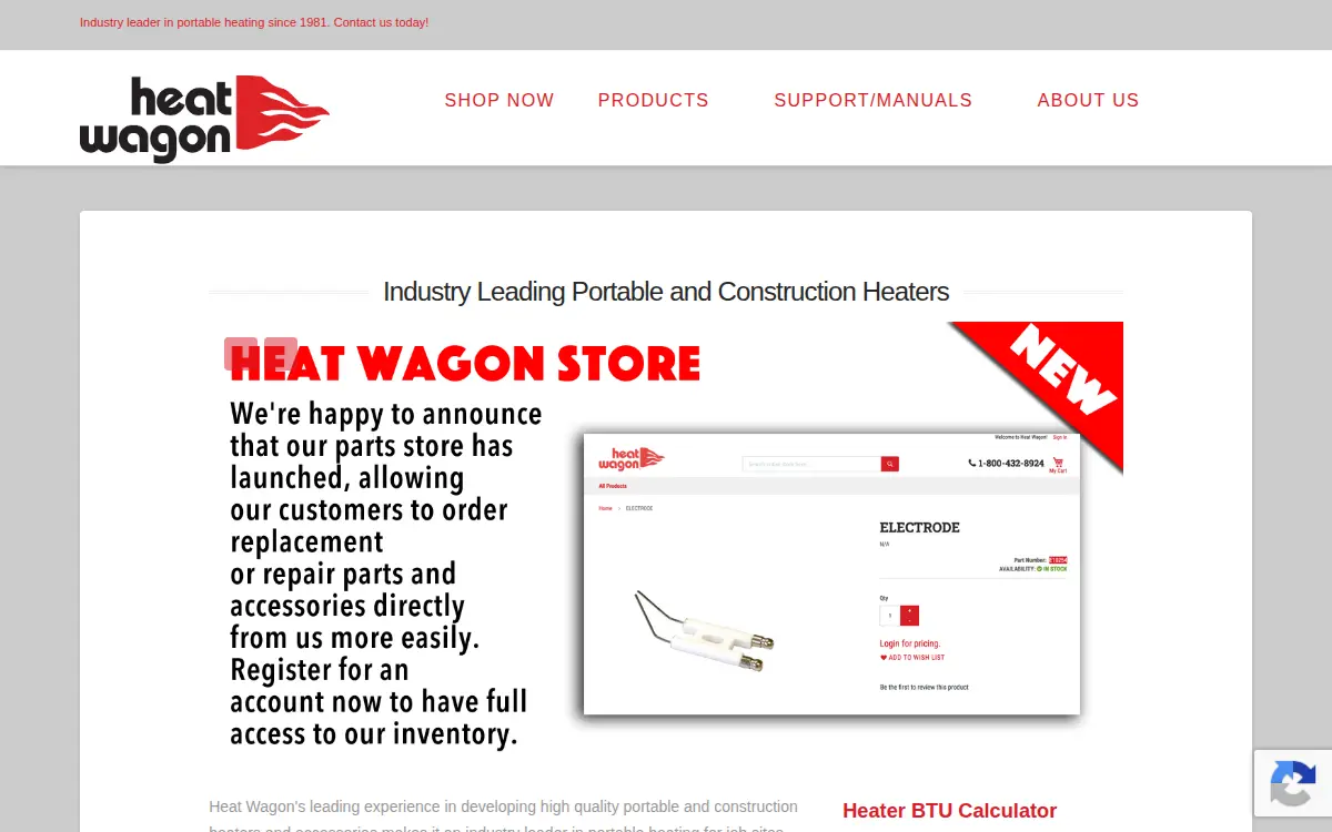 Homepage of Heat Wagons INC