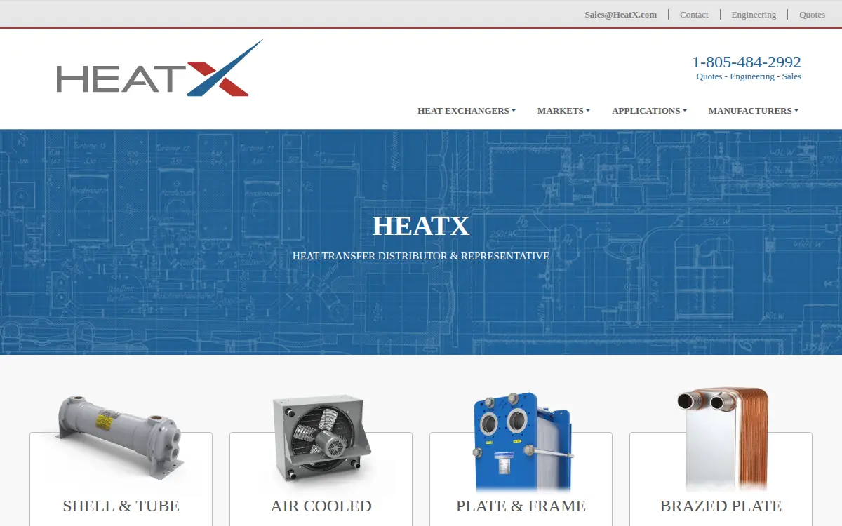 Homepage of Heatx INC