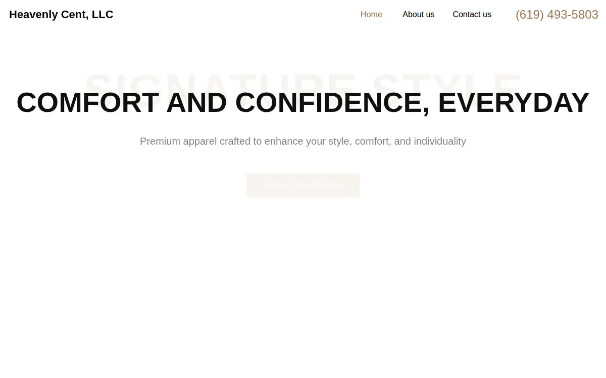 Homepage of Heavenly Cent LLC