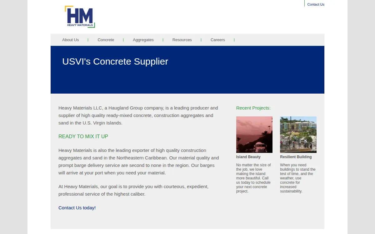 Homepage of Heavy Materials LLC