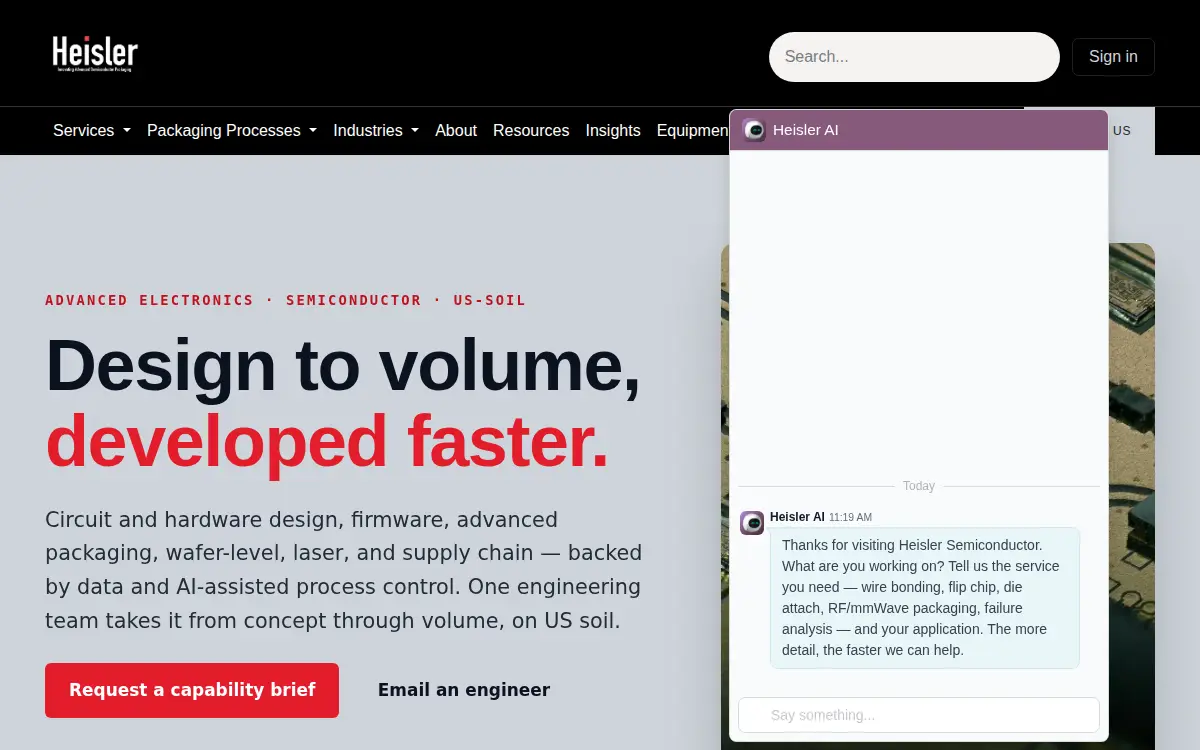 Homepage of Heisler Semiconductor LLC