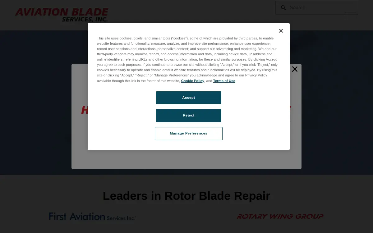 Homepage of Heliblade International LLC