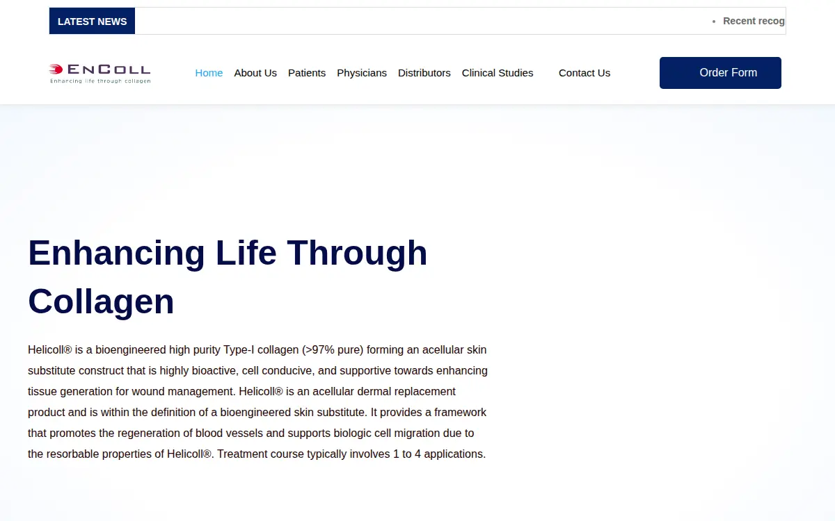 Homepage of Encoll CORP.