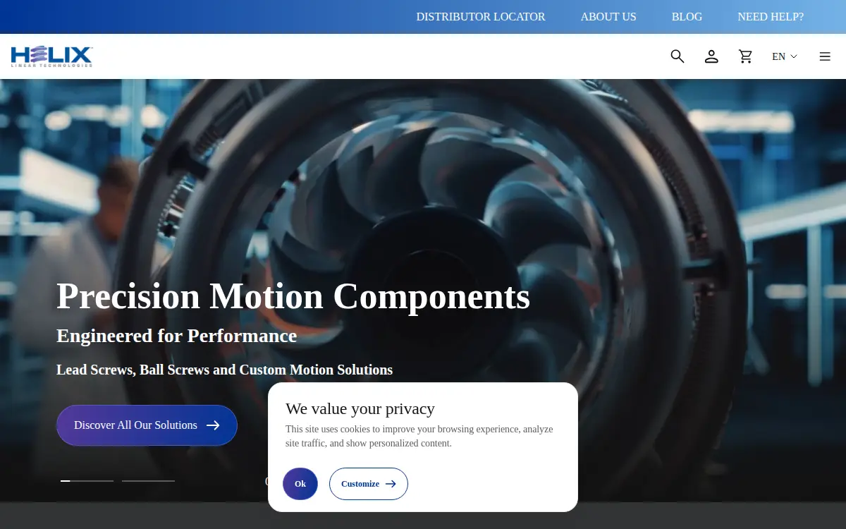 Homepage of Helix Linear Technologies, INC.