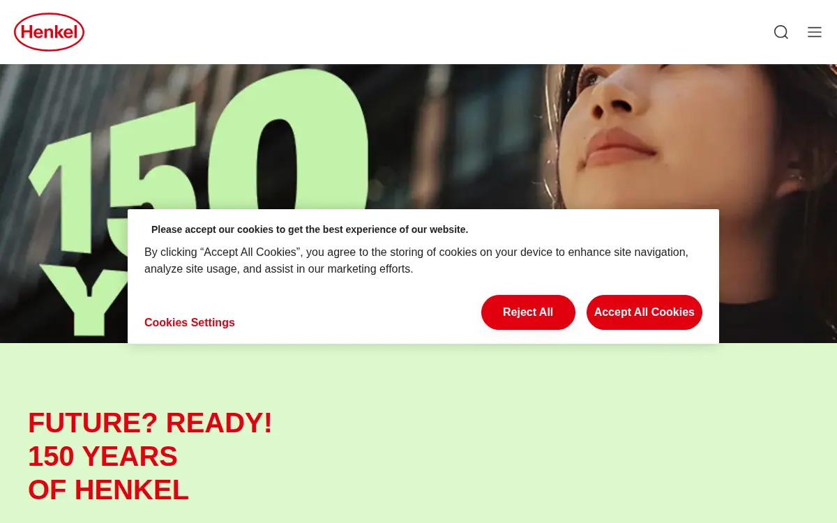 Homepage of Henkel Corporation
