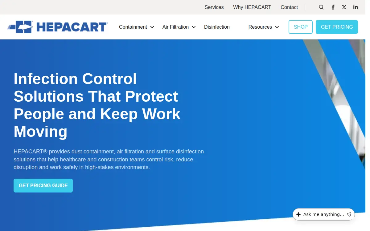 Homepage of Hepacart, INC.