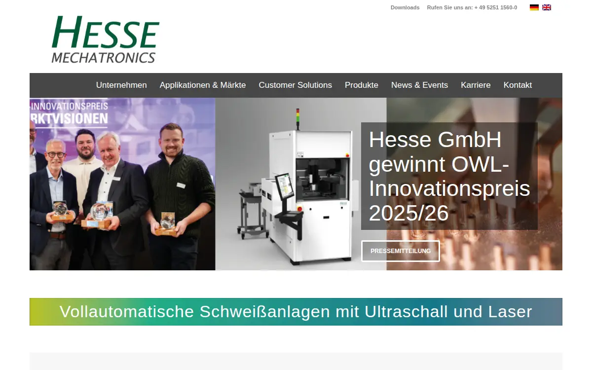 Homepage of Hesse Mechatronics, INC