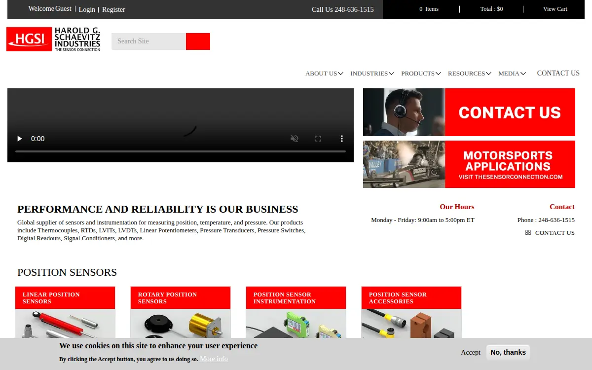 Homepage of Harold G. Schaevitz Industries, L.l.c.