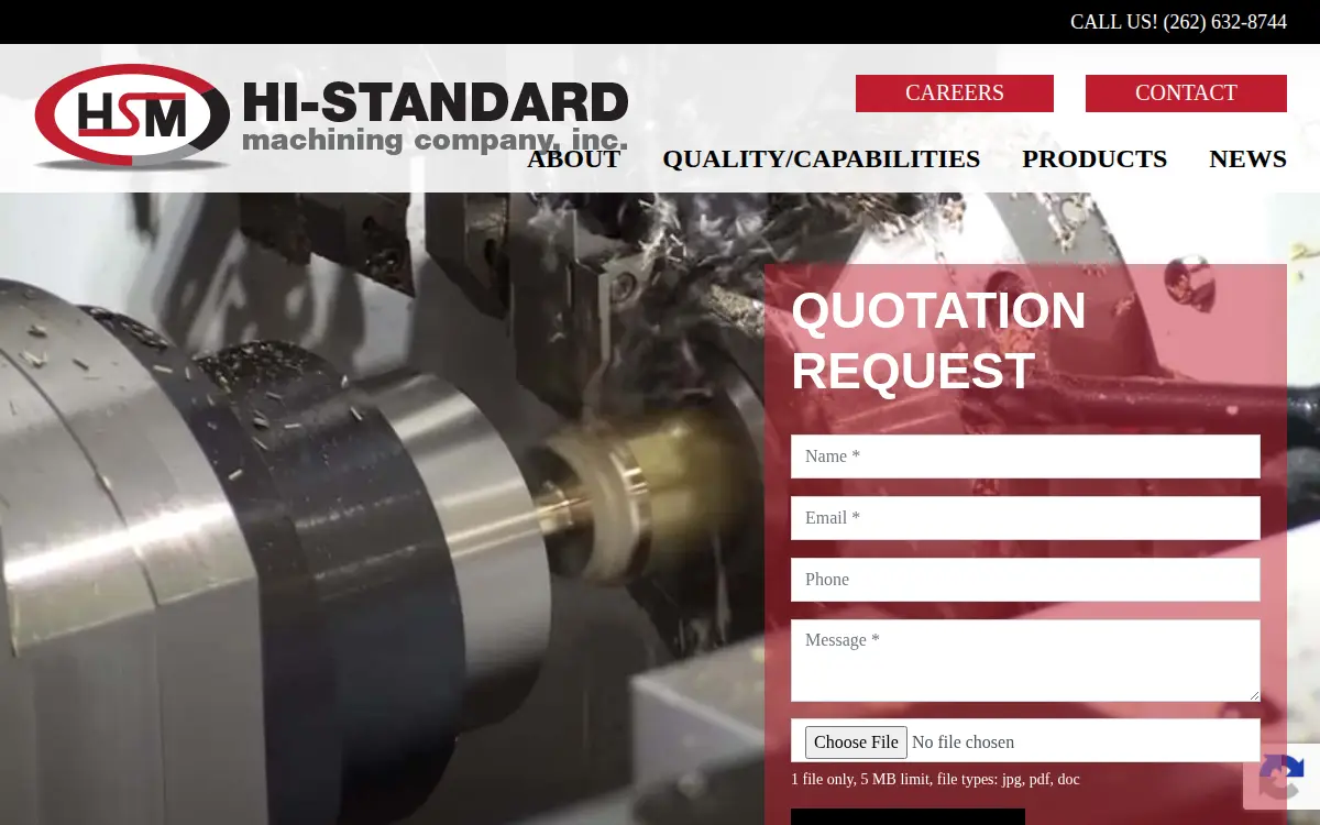 Homepage of Hi-standard Machining Co., INC.