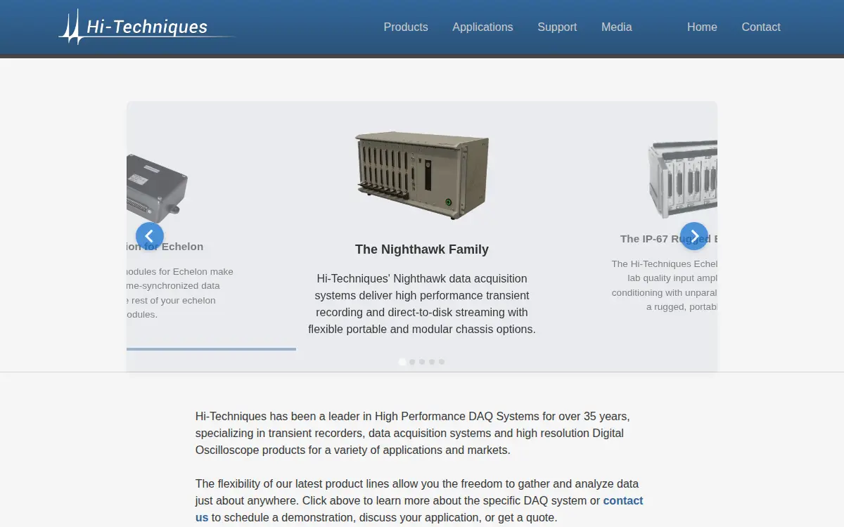 Homepage of Hi-techniques, INC