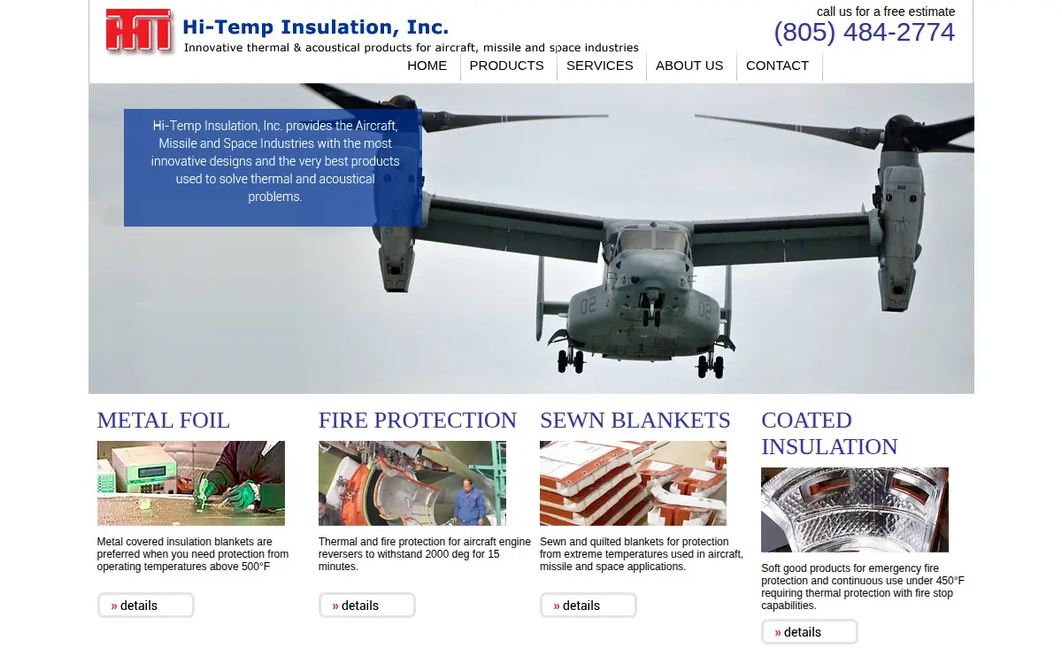 Homepage of Hi-temp Insulation INC