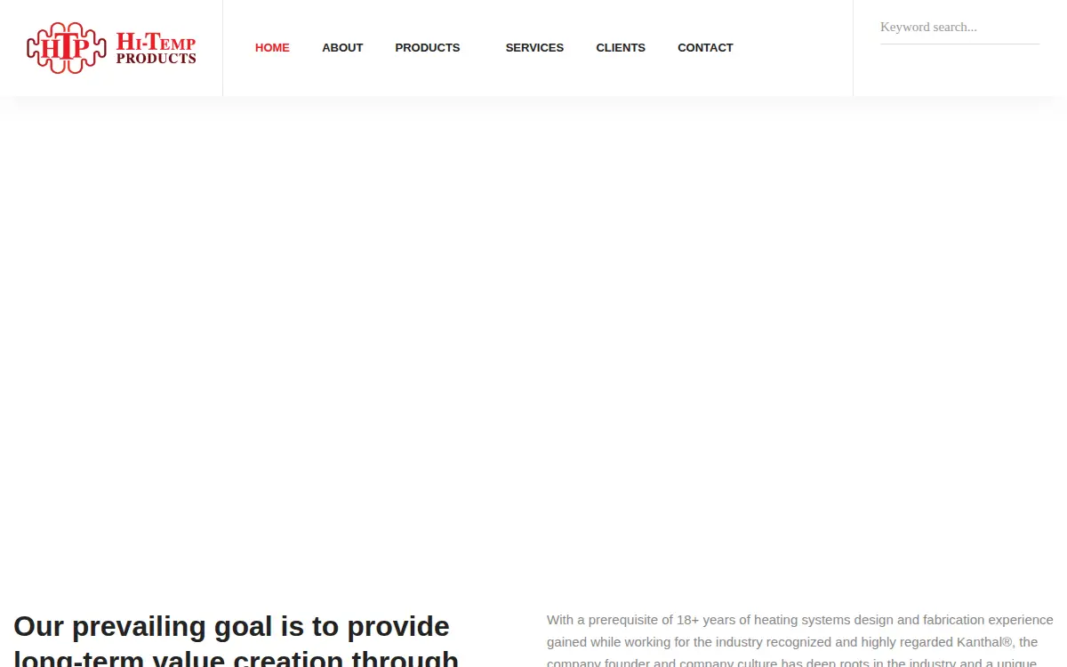 Homepage of Hi-temp Products CORP