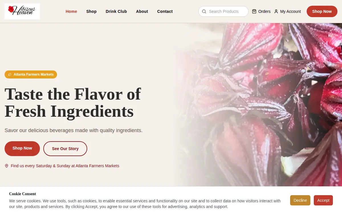 Homepage of Hibiscus Heaven, LLC