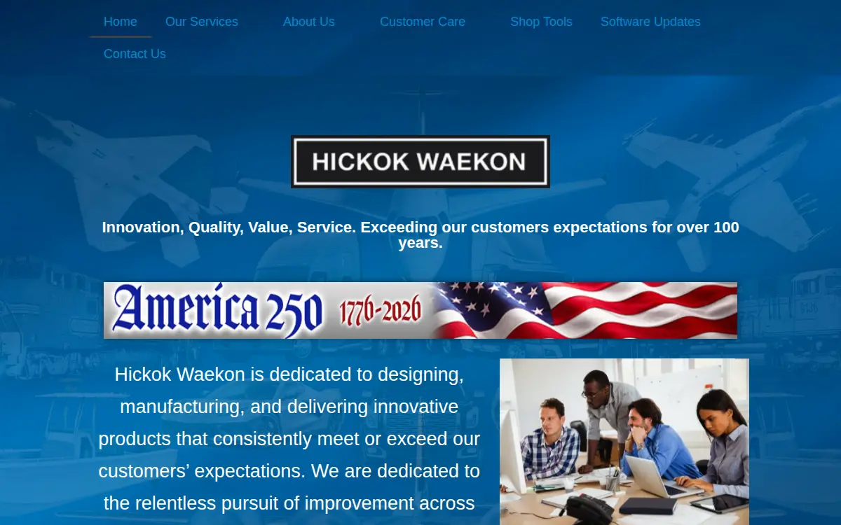 Homepage of Hickok Waekon LLC