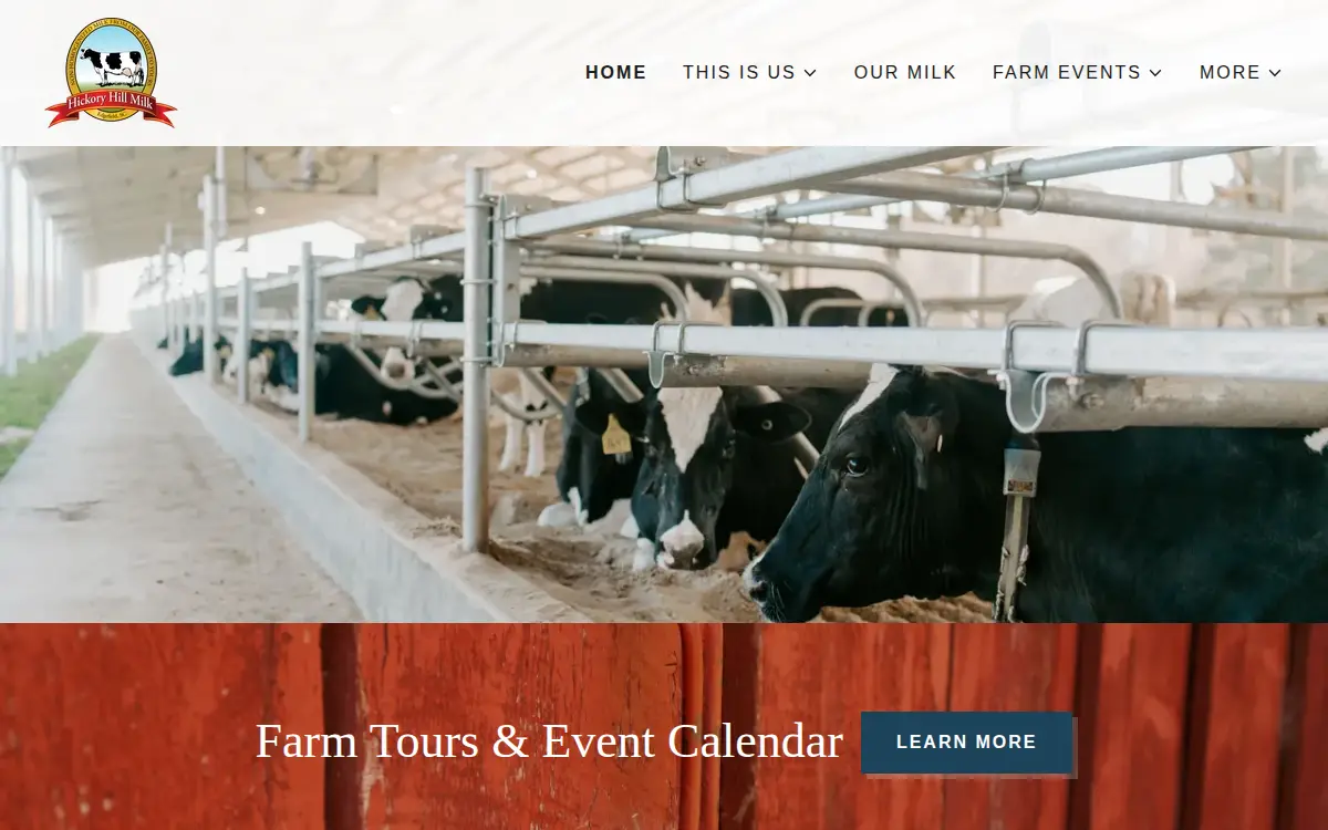 Homepage of Hickory Hill Milk LLC