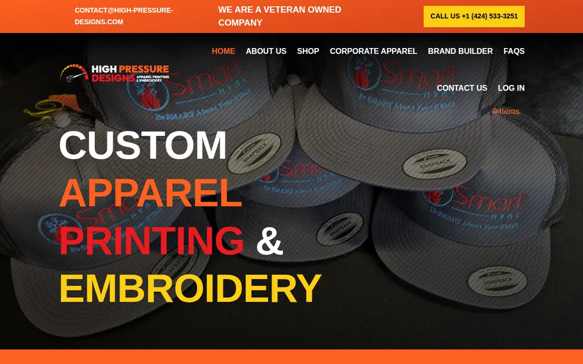 Homepage of High Pressure Designs LLC