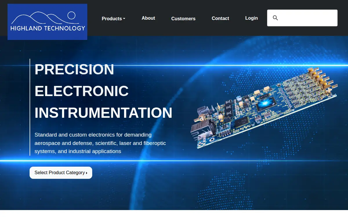 Homepage of Highland Technology