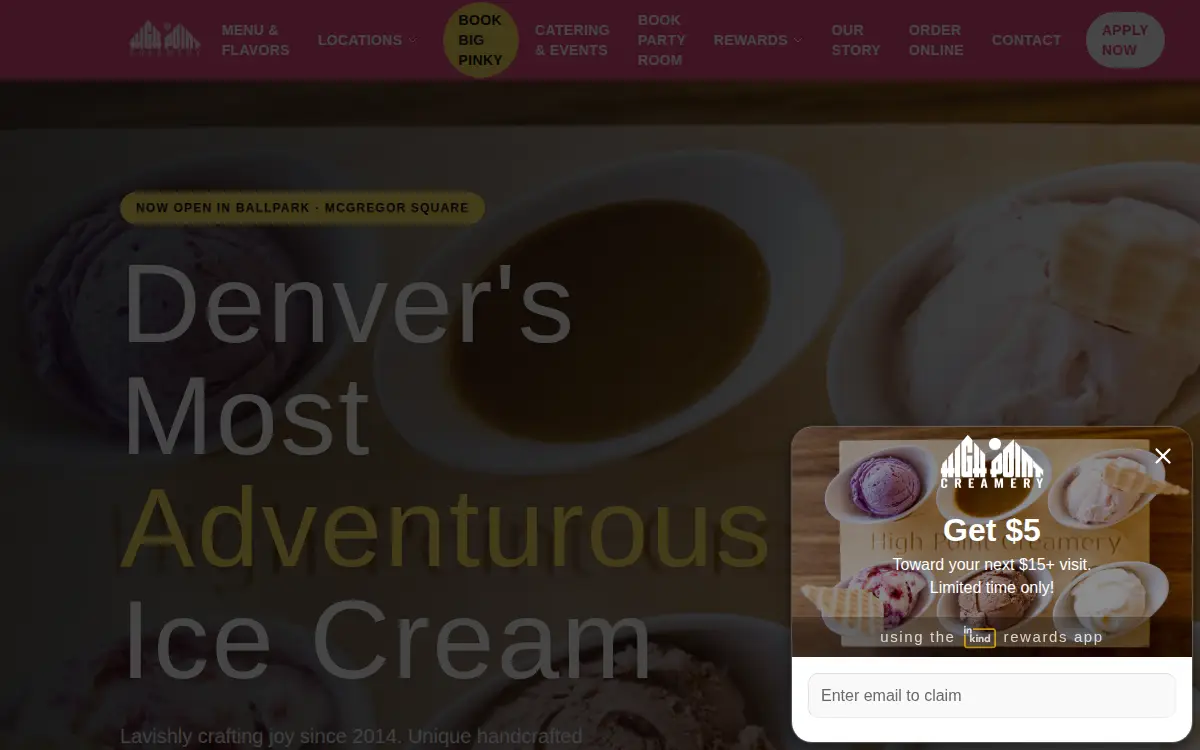 Homepage of High Point Creamery LLC