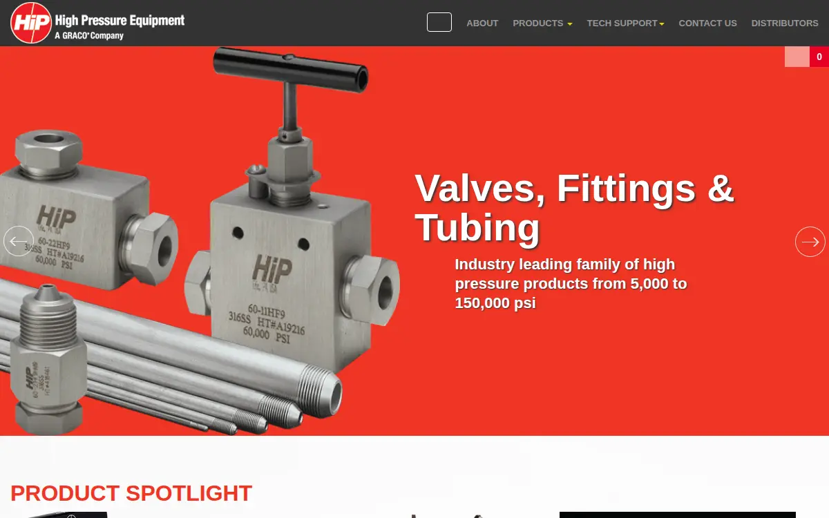 Homepage of Graco High Pressure Equipment INC.