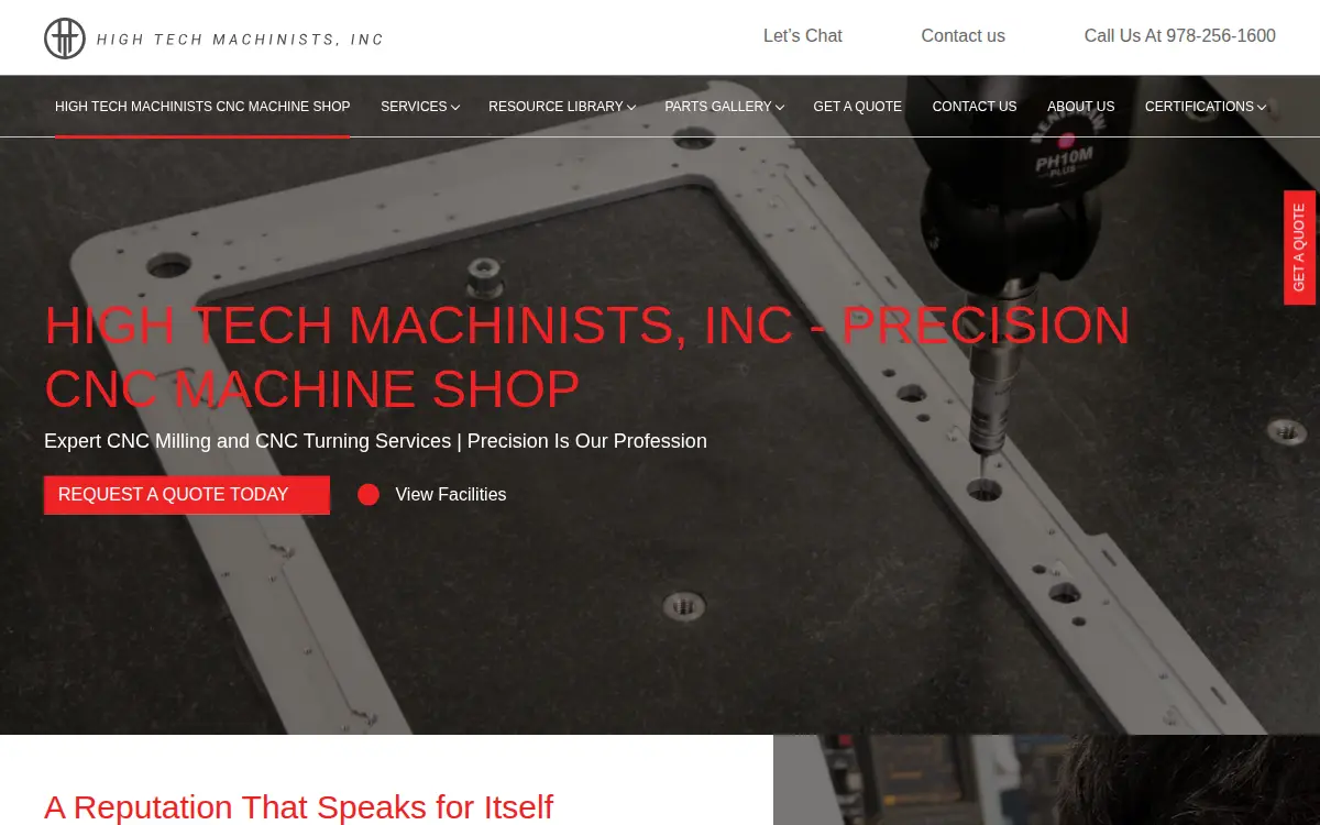 Homepage of High Tech Machinists, INC.