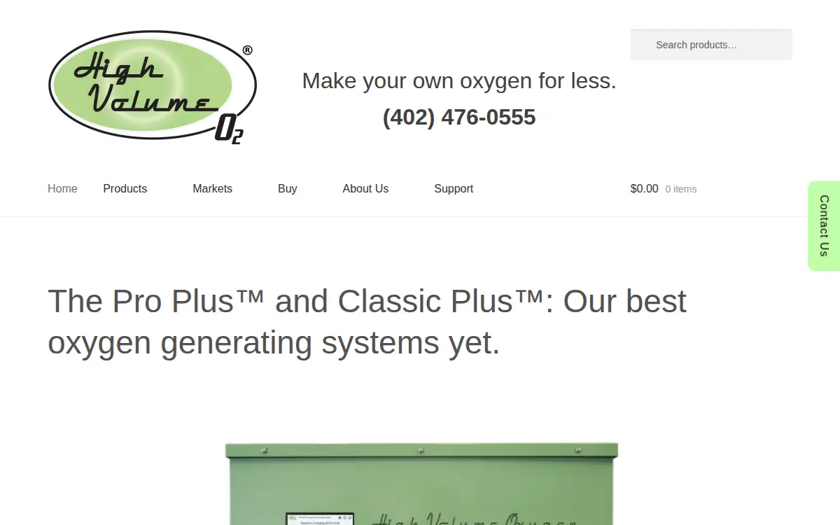 Homepage of Hvlpo2, LLC