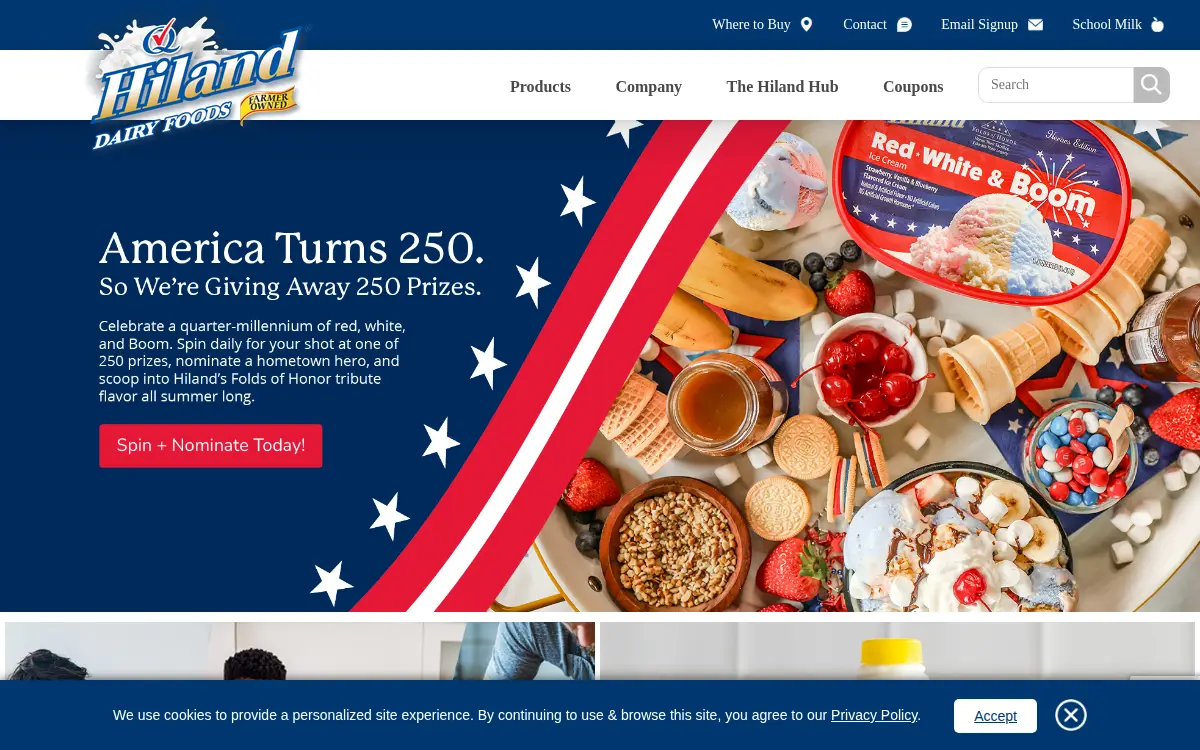 Homepage of Hiland Dairy Foods Company, LLC