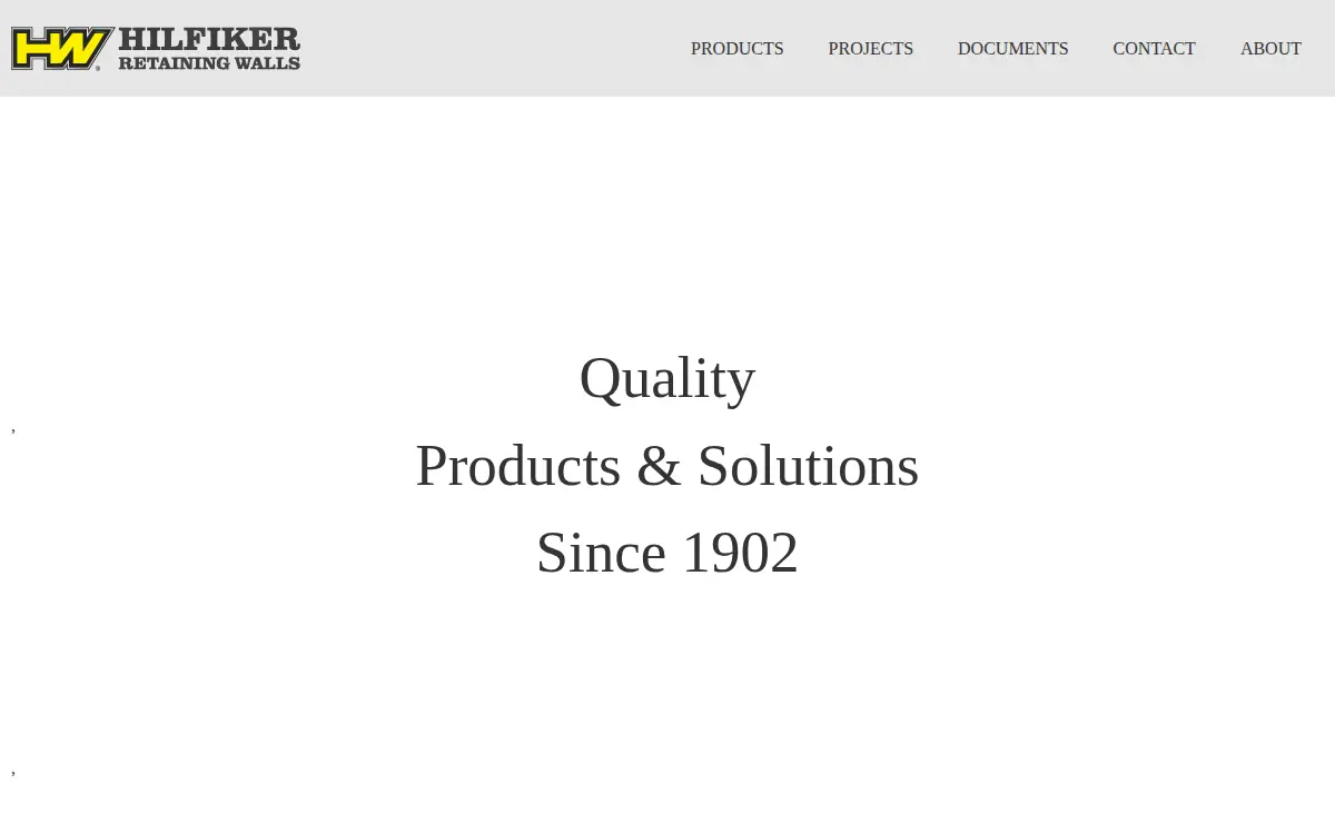 Homepage of Hilfiker Pipe CO.
