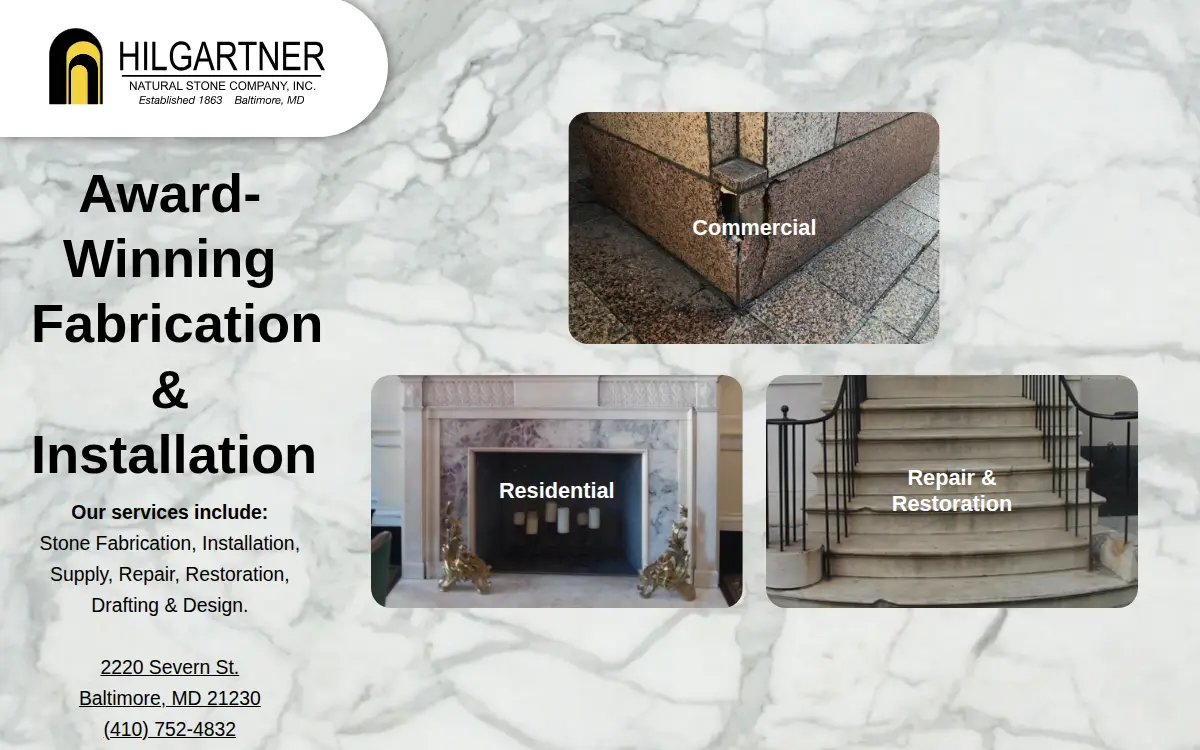 Homepage of Hilgartner Natural Stone Co., INC.