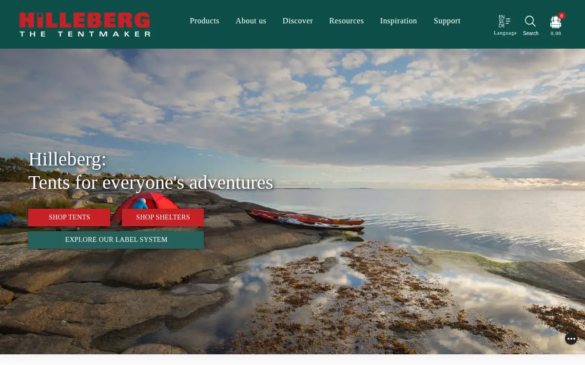 Homepage of Hilleberg, INC.