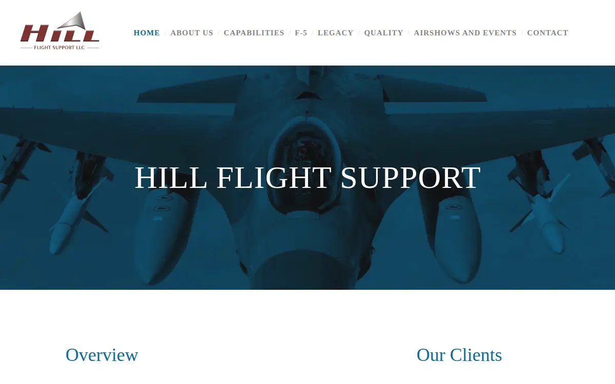 Homepage of Hill Flight Support, L.l.c.