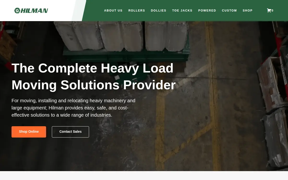 Homepage of Hilman, INC.