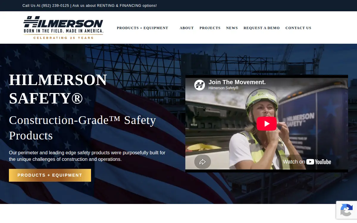 Homepage of Hilmerson Safety Services INC
