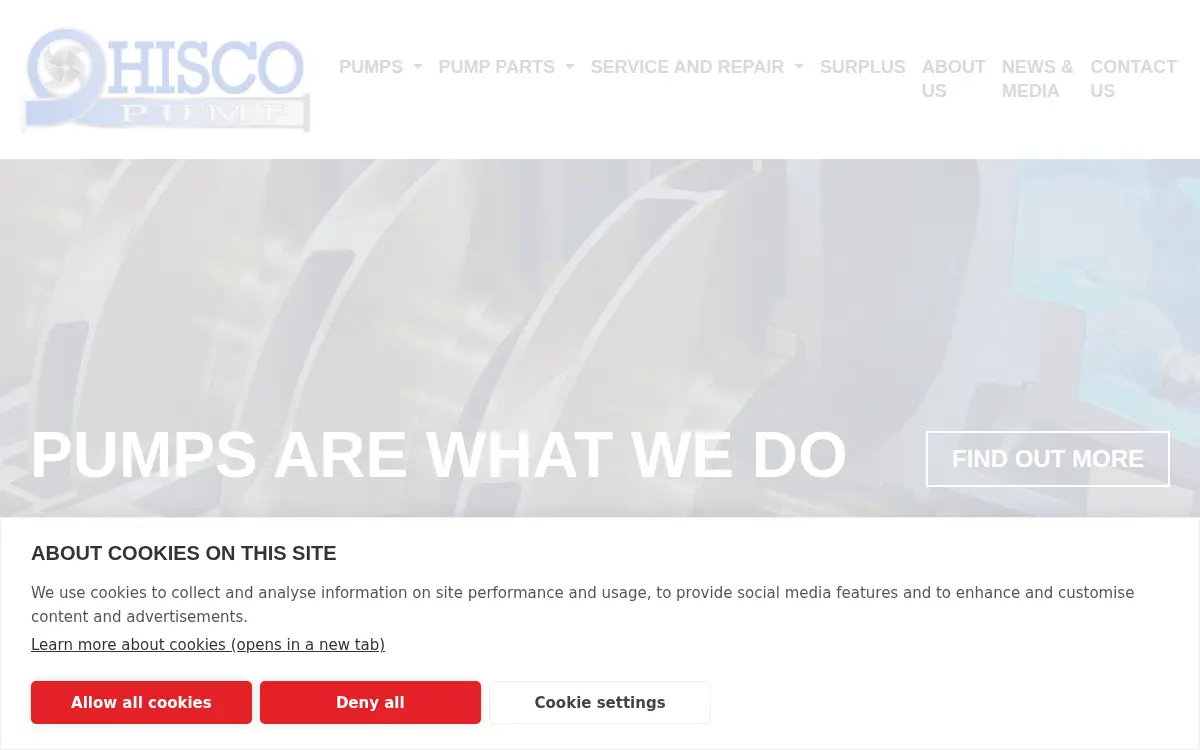 Homepage of Hisco, INC